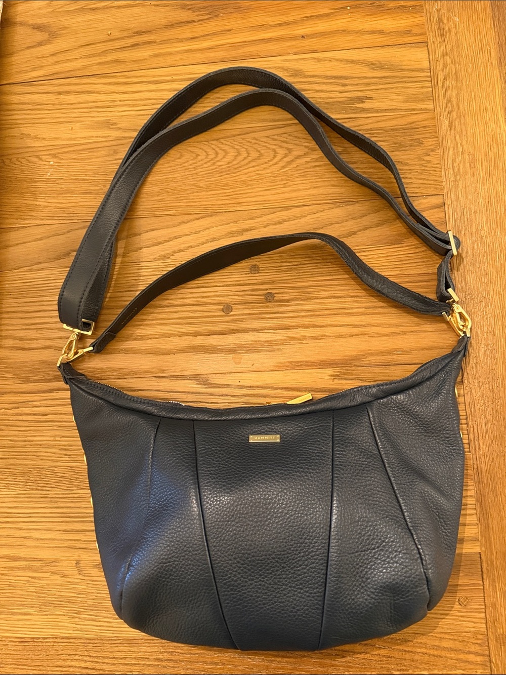 Hammitt Morgan Navy Tides Crossbody Leather Bag
